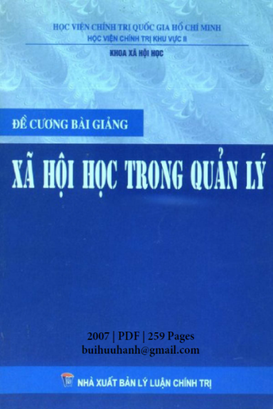 Xã Hội Học Trong Quản Lý (NXB Lý Luận Chính Trị 2007) - Nhiều Tác Giả, 259 Trang