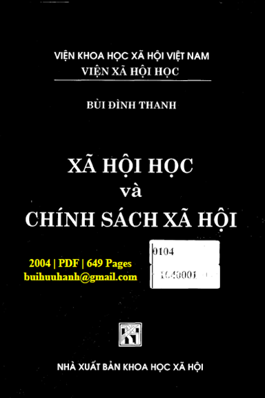 Xã Hội Học Và Chính Sách Xã Hội (NXB Khoa Học Xã Hội 2004) - Bùi Đình Thanh, 649 Trang