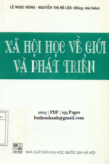 Xã Hội Học Về Giới Và Phát Triển (NXB Đại Học Quốc Gia 2003) - Lê Ngọc Hùng, 193 Trang