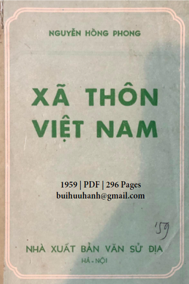 Xã Thôn Việt Nam (NXB Văn Sử Địa 1959) - Nguyễn Hồng Phong, 296 Trang