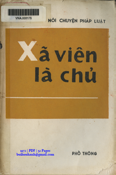Xã Viên Là Chủ (NXB Phổ Thông 1972) - Nhiều Tác Giả, 52 Trang