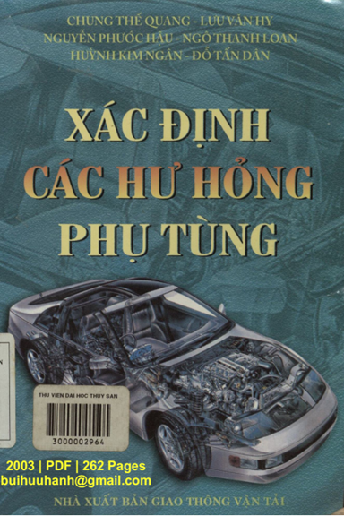 Xác Định Các Hư Hỏng Phụ Tùng (NXB Giao Thông Vận Tải 2003) - Chung Thế Quang, 262 Trang