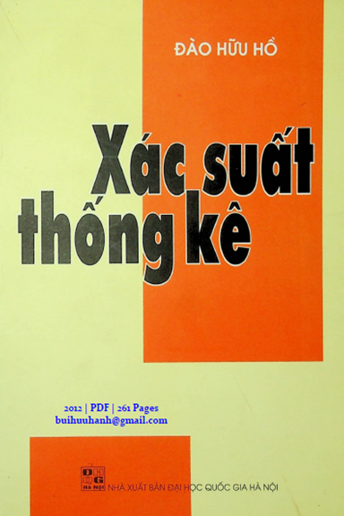 Xác Suất Thống Kê (NXB Đại Học Quốc Gia 2012) - Đào Hữu Hồ, 261 Trang
