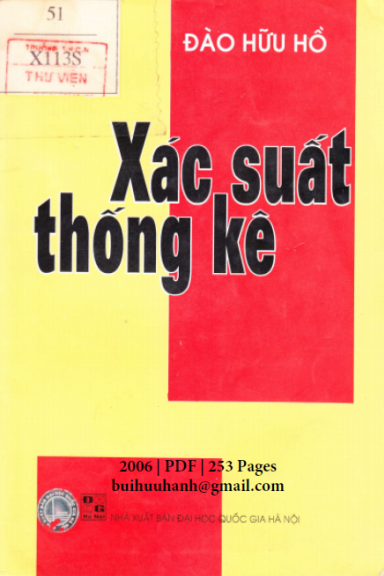 Xác Suất Thống Kê (NXB Đại Học Quốc Gia 2006) - Đào Hữu Hồ, 253 Trang