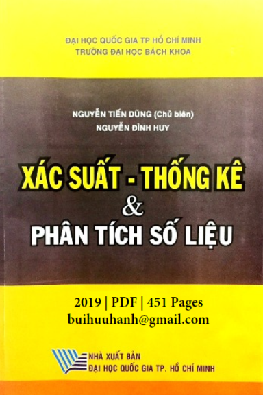 Xác Suất-Thống Kê Và Phân Tích Số Liệu (NXB Đại Học Quốc Gia 2019) - Nguyễn Tiến Dũng, 451 Trang