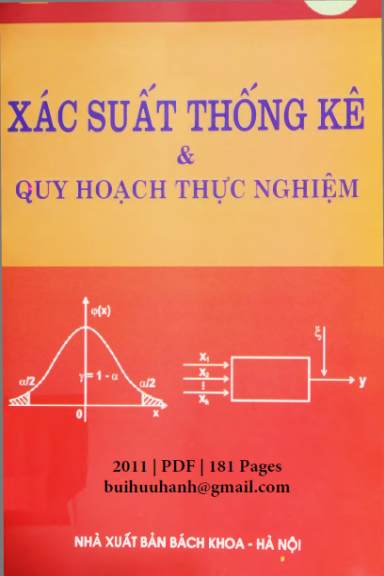 Xác Suất Thống Kê Và Quy Hoạch Thực Nghiệm (NXB Bách Khoa 2011) - Bùi Minh Trí, 181 Trang