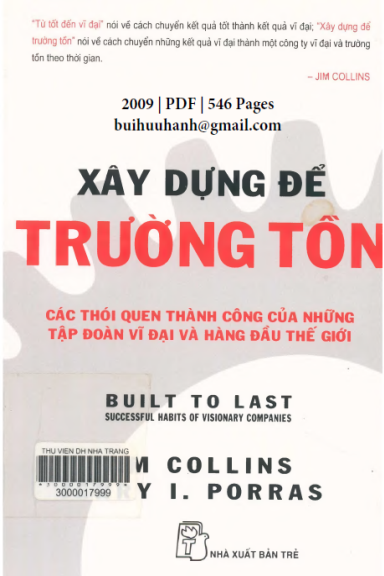 Xây Dựng Để Trường Tồn (NXB Trẻ 2009) - Jim Collins, 546 Trang