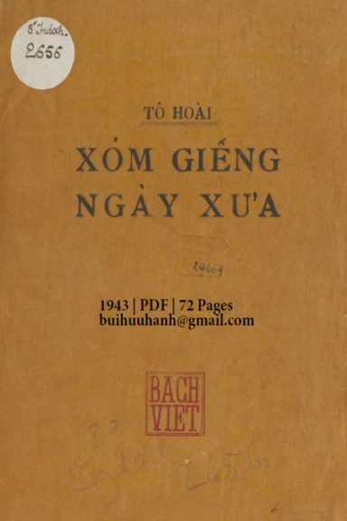 Xóm Giếng Ngày Xưa (NXB Bách Việt 1943) - Tô Hoài, 72 Trang