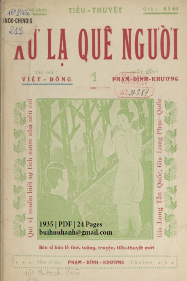 Xứ Lạ Quê Người Cuốn 1 (NXB Bảo Tồn 1935) - Việt Đông, 24 Trang