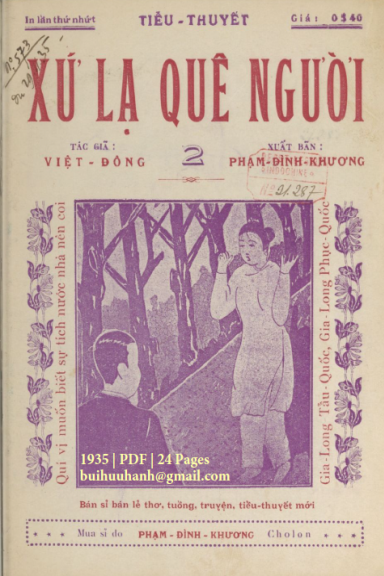 Xứ Lạ Quê Người Cuốn 2 (NXB Bảo Tồn 1935) - Việt Đông, 24 Trang