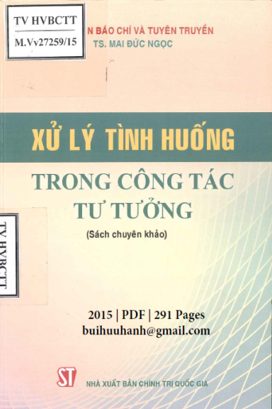 Xử Lý Tình Huống Trong Công Tác Tư Tưởng (NXB Chính Trị 2015) - Mai Đức Ngọc, 291 Trang