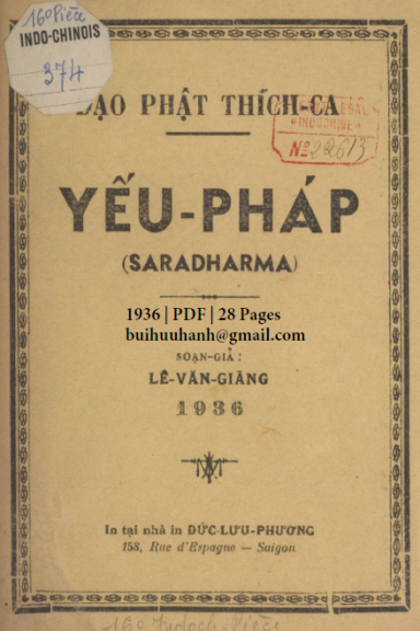 Yếu Pháp (NXB Đức Lưu Phương 1936) - Lê Văn Giãng, 28 Trang